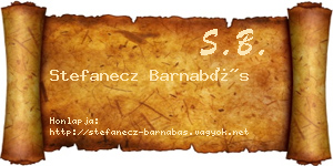 Stefanecz Barnabás névjegykártya